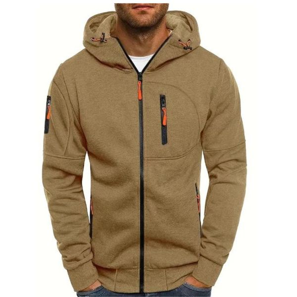 Levoire | Sweat A Capuche Zippe Decontracte Chameau