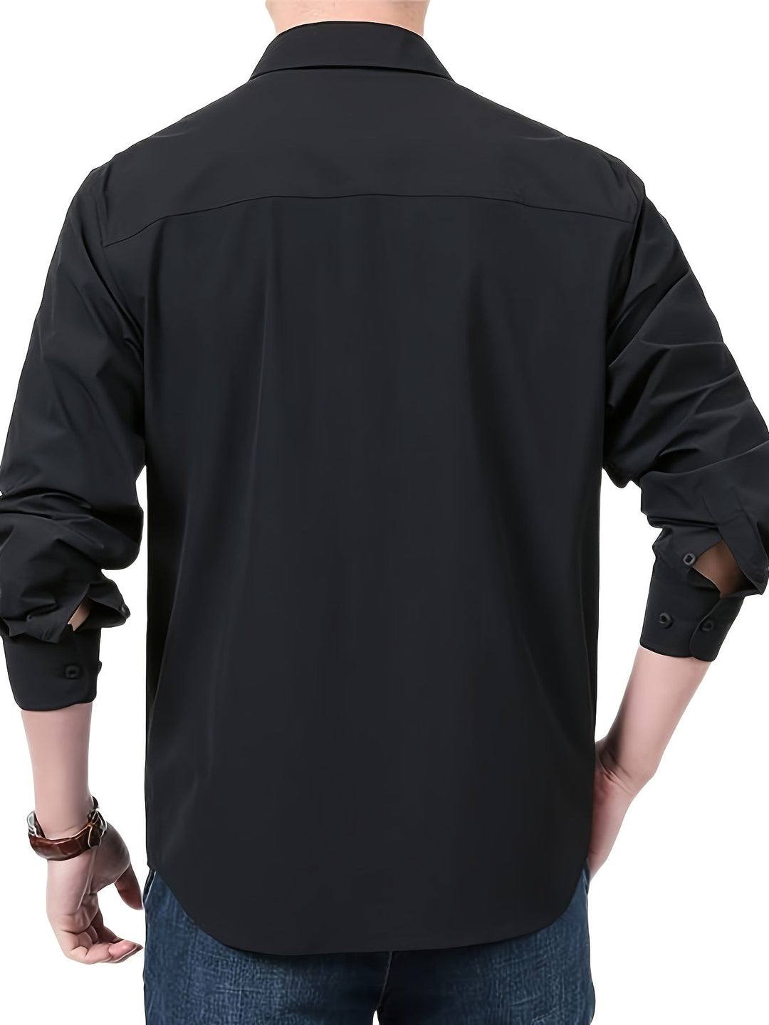 Levoire | Pour Hommes Chemise Cargo À Manches Longues Décontractée Unie