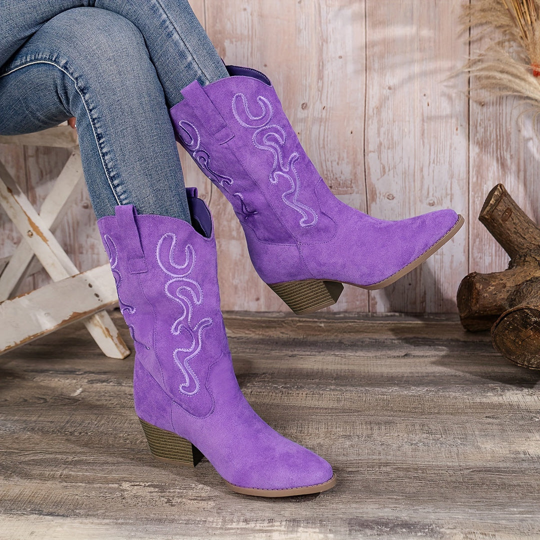 Levoire | Bottes Pour Femmes Élégantes À Talons Épais Lilas