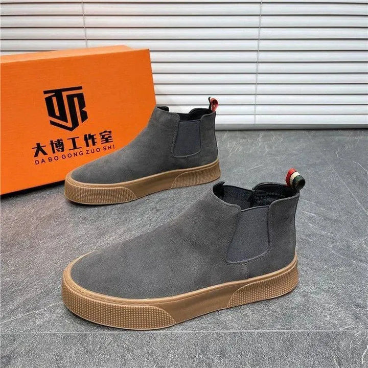 Levoire | Bottes Chelsea Hommes en velours – Style élégant et décontracté Gris
