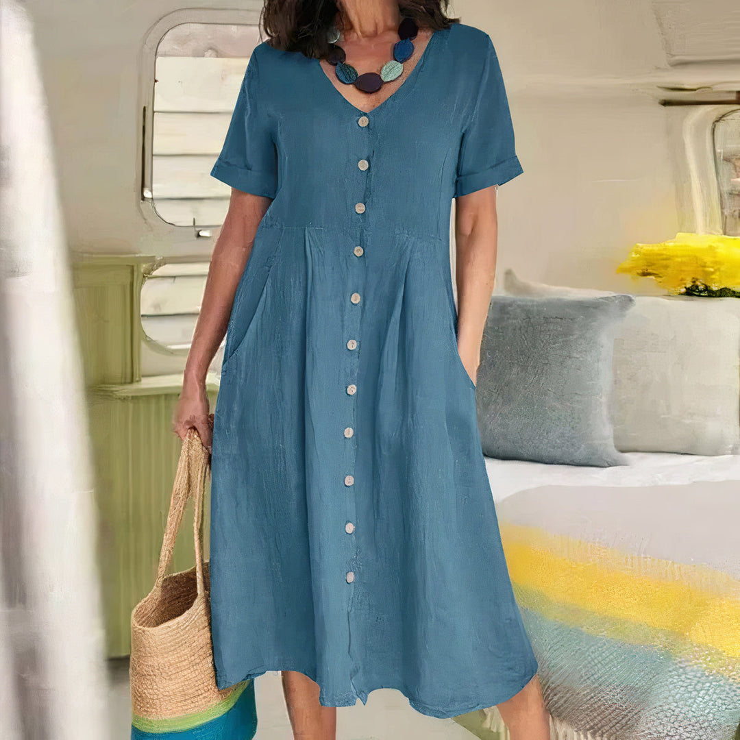 Levoire | Robe en coton décontractée Ciel bleu