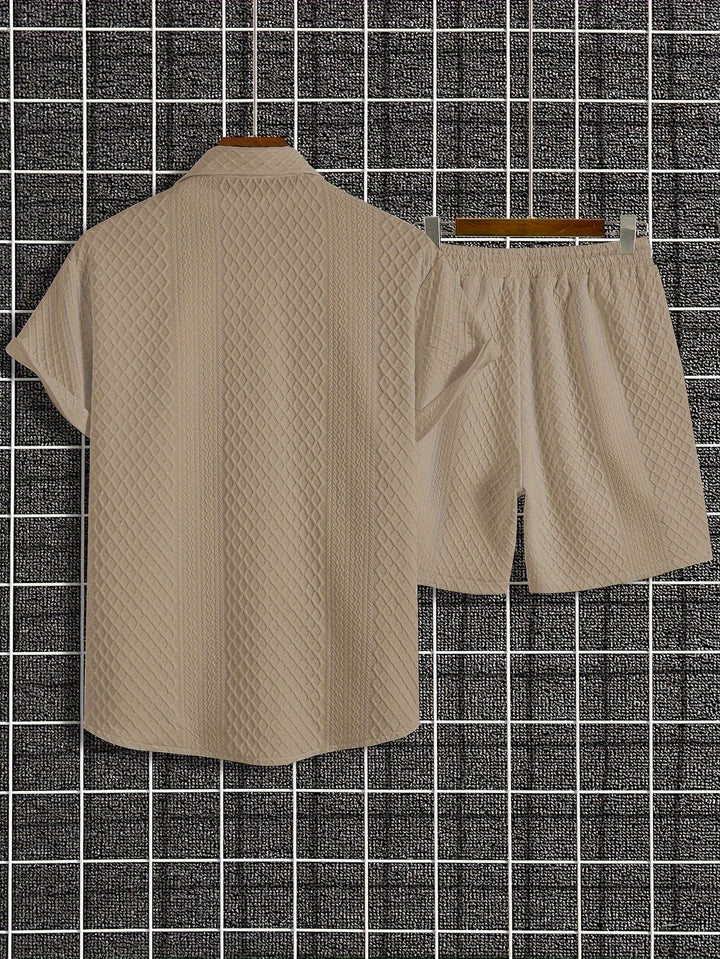 Levoire | Ensemble Uni En Maille À Carreaux En Coton De Cent