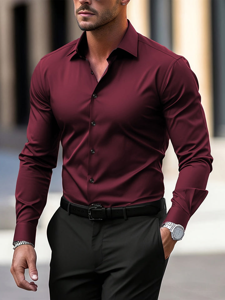 Levoire | Chemise Élégante Pour Hommes En Mélange De Polyester Rot