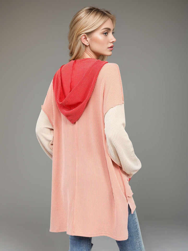 Levoire | Double Take Contrast Hoodie T-shirt à manches longues