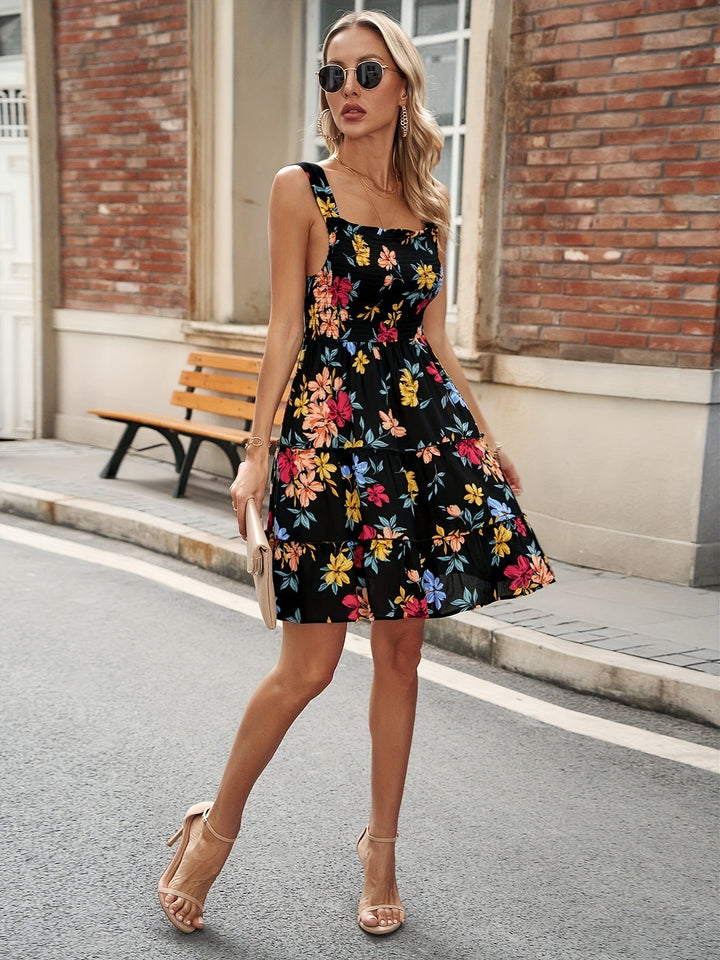 Levoire | Femme Robe À Encolure Carrée À Imprimé Floral