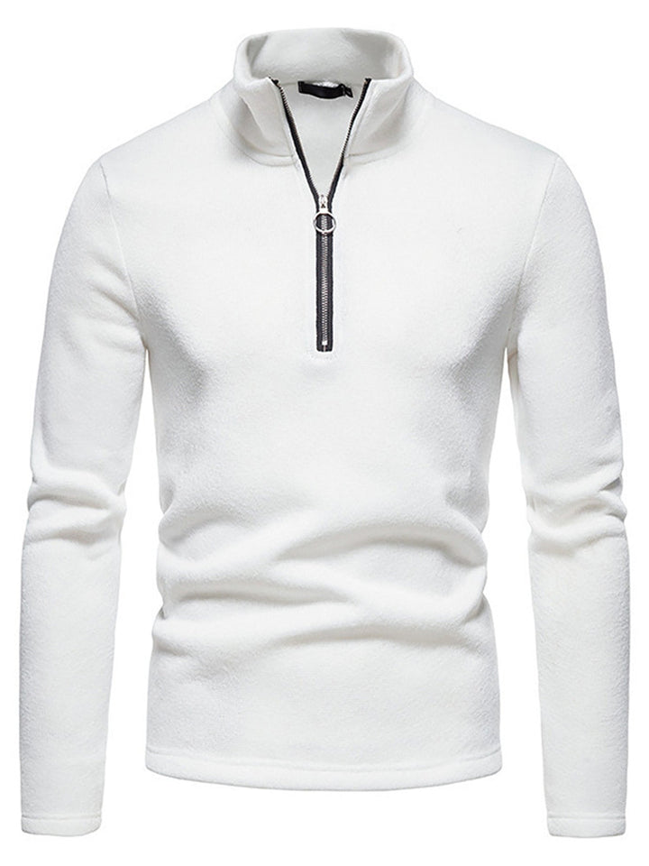 Levoire | Costumes En Tricot Pour Hommes Avec Zip À Mi-Hauteur Et Col Montant Blanc