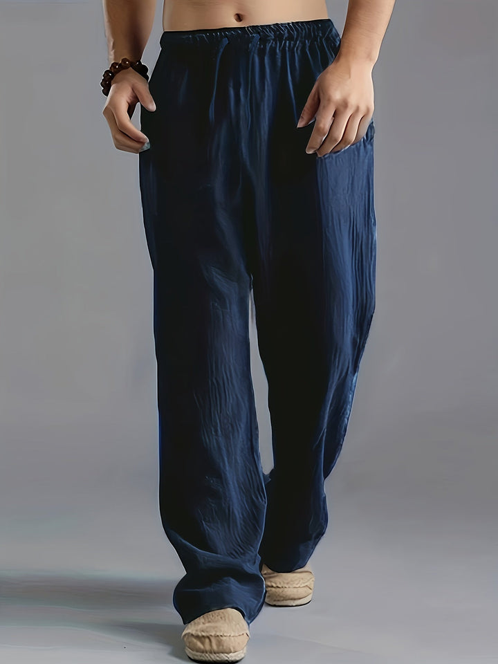 Levoire | Pantalons En Lin Estivaux Pour Hommes Bleu marine