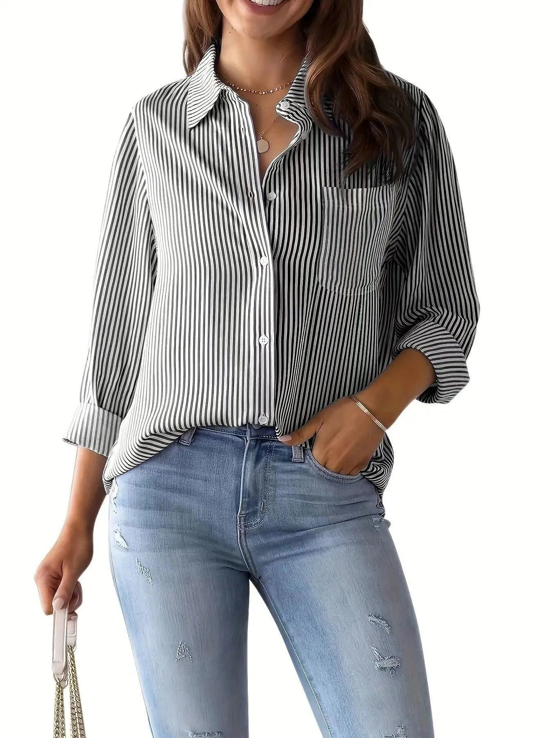 Levoire | Chemise rayée pour femmes Noir