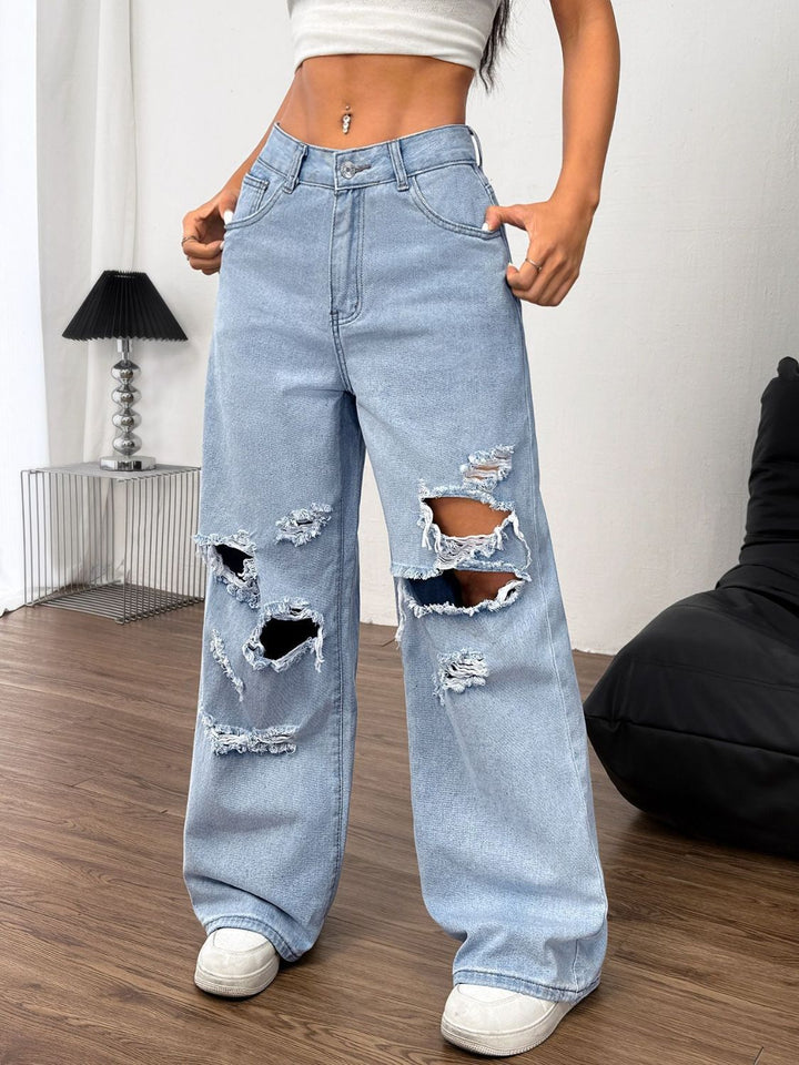 Levoire | Jeans À Largeur Déchirée Avec Poches