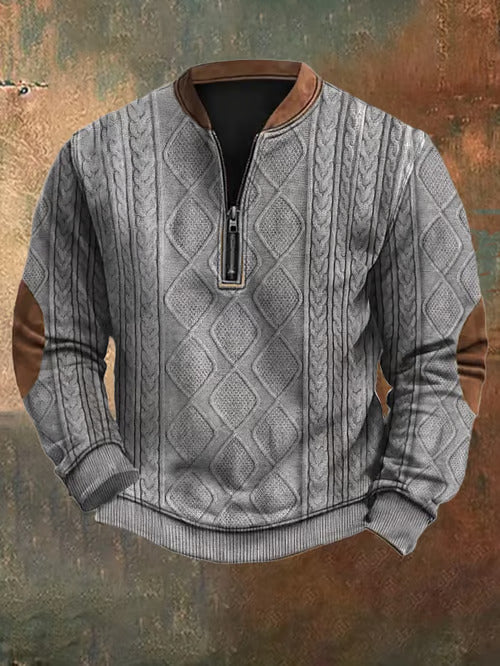 Levoire | Pull Zippé Tricoté Vintage Gris