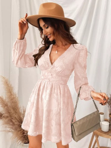 Levoire | Robe En Satin Délicat À Manches Courtes Rosa