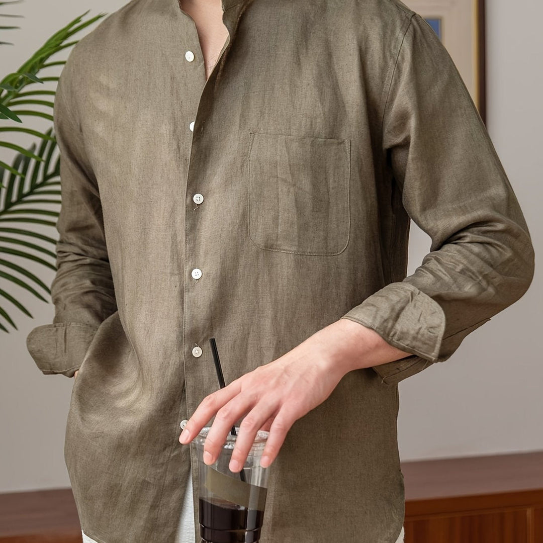 Levoire | Chemise En Lin Non Mélangée À Manches Longues