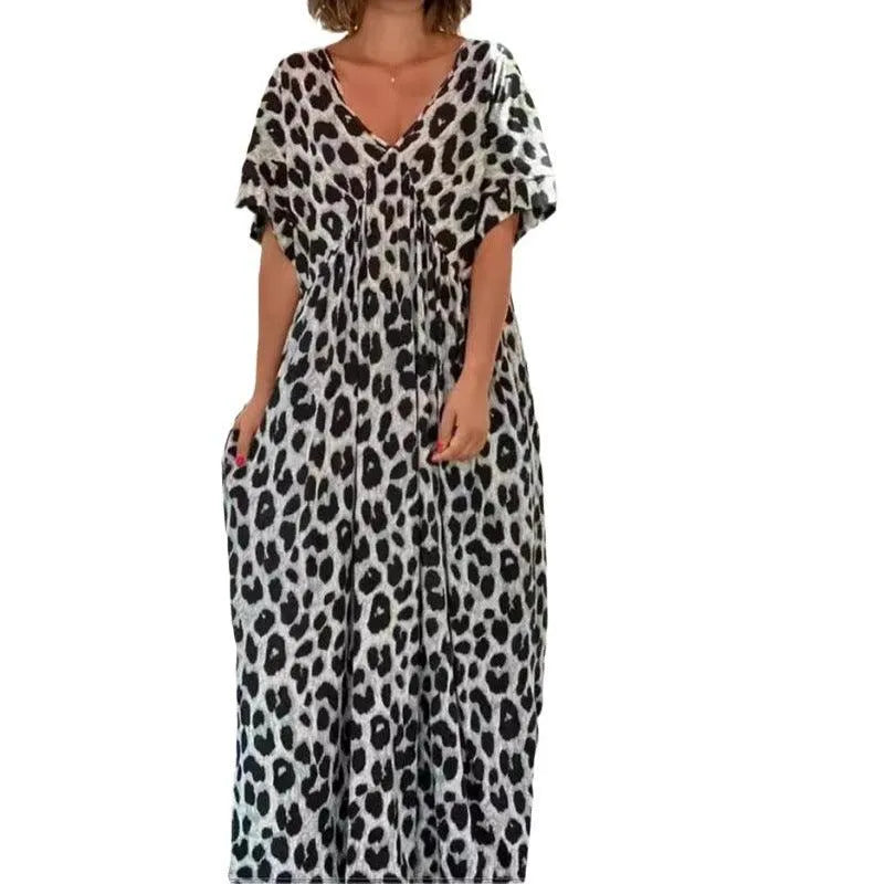 Levoire | Robe à manches courtes imprimée léopard
