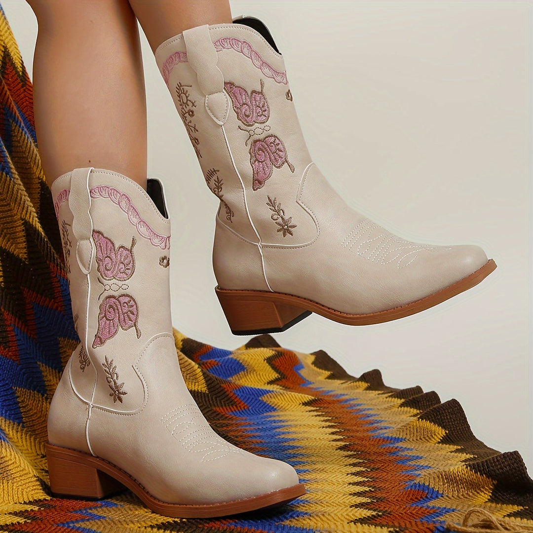 Levoire | Bottes Cowboy À Motifs De Papillons Pour Femmes