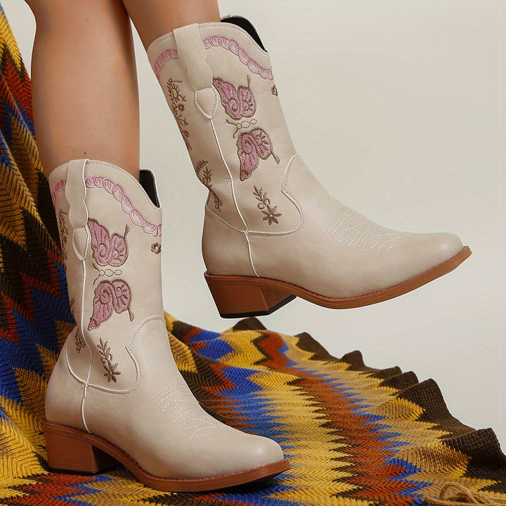 Levoire | Bottes Cowboy À Motifs De Papillons Pour Femmes