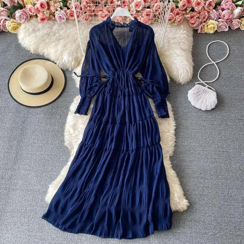 Levoire | Robe femme à ourlet large Bleu foncé Taille moyenne