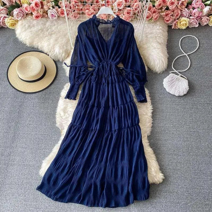 Levoire | Robe femme à ourlet large Bleu foncé Taille moyenne