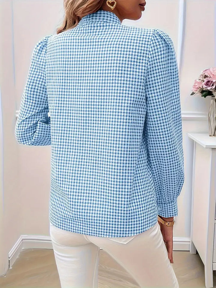Levoire | Chemise À Carreaux Avec Détail En Noeud Pour Femmes