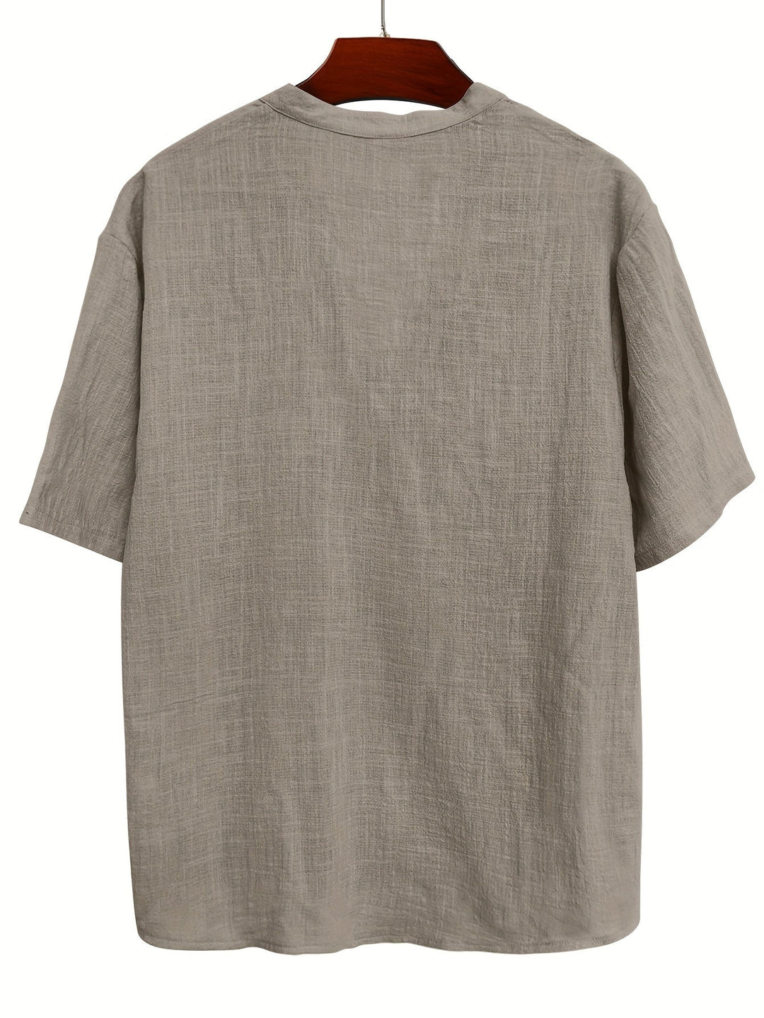 Levoire | T-Shirt Uni Hommes Col Henley Profond