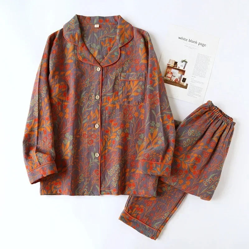 Levoire | Ensemble De Pyjama À Motif Floral Gris