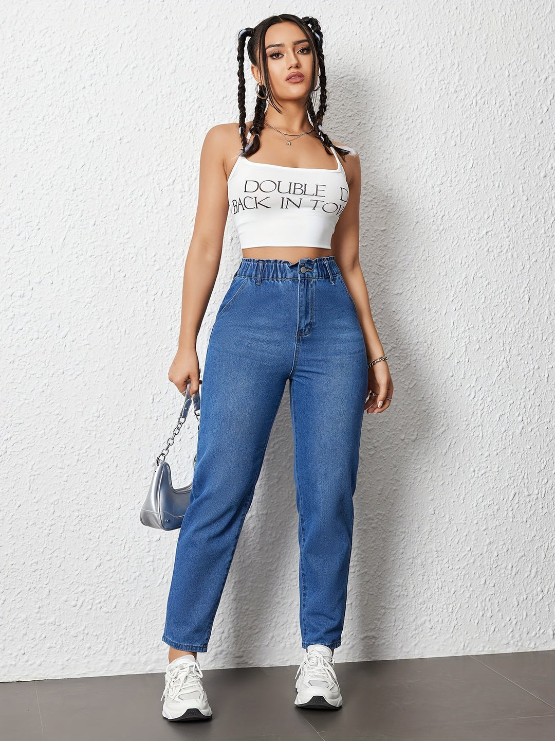 Levoire | Jean À Taille Haute Rentiin Femme bleu moyen