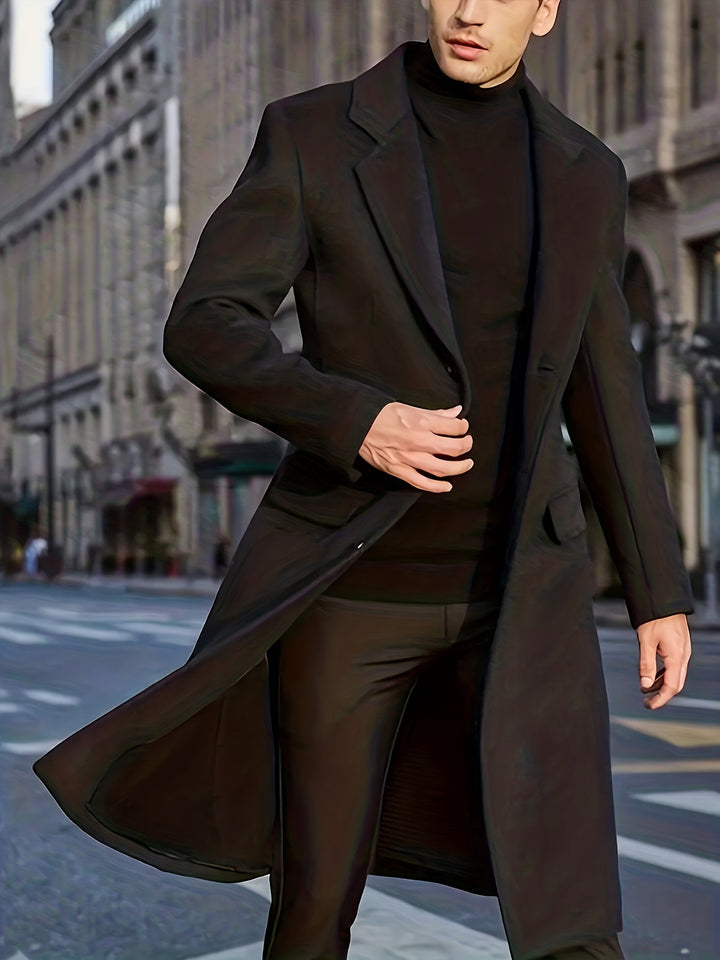 Levoire | Grandes Tailles Manteau D'Homme Trench Avec Revers Noir