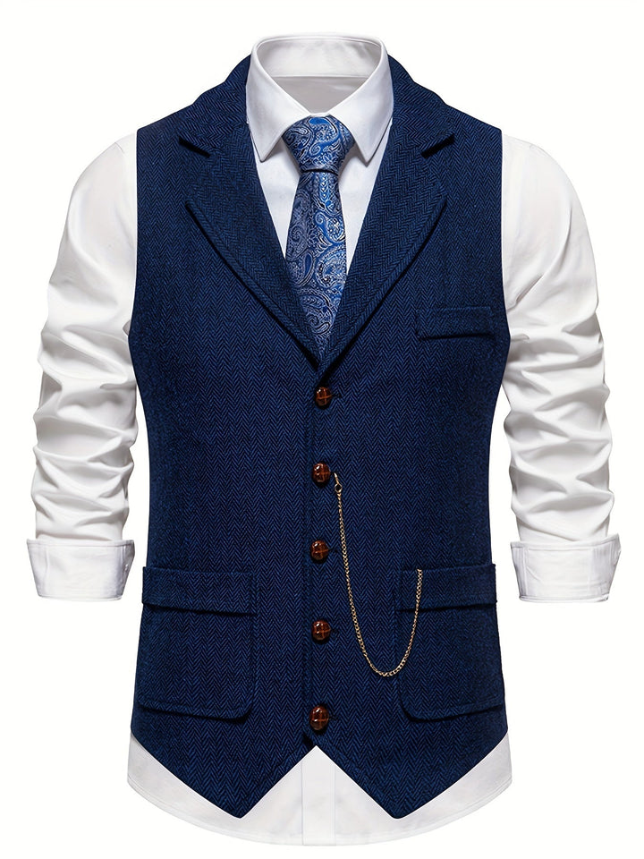 Levoire | Gilet Classique Pour Hommes Bleu marine
