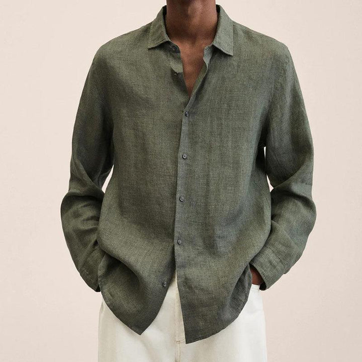 Levoire | Chemise En Lin Coupe Detendue Hommes Vert olive