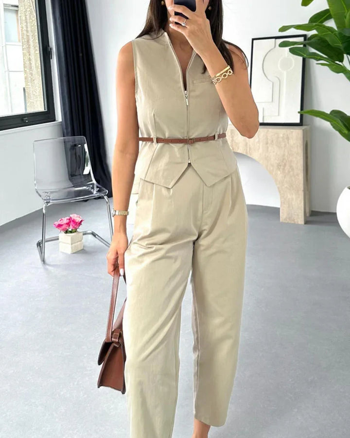 Levoire | Ensemble Deux Pièces Décontracté Khaki