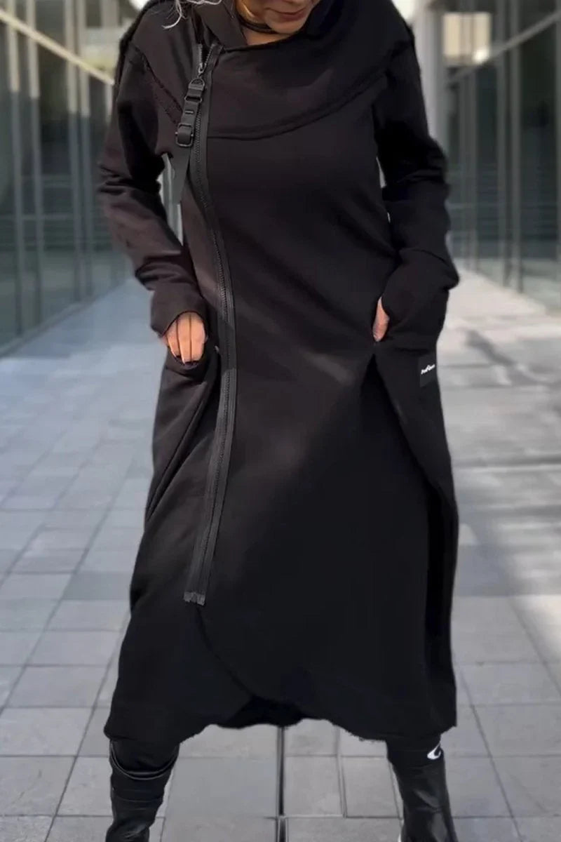 Levoire | Manteau Long Avec Capuche Noir