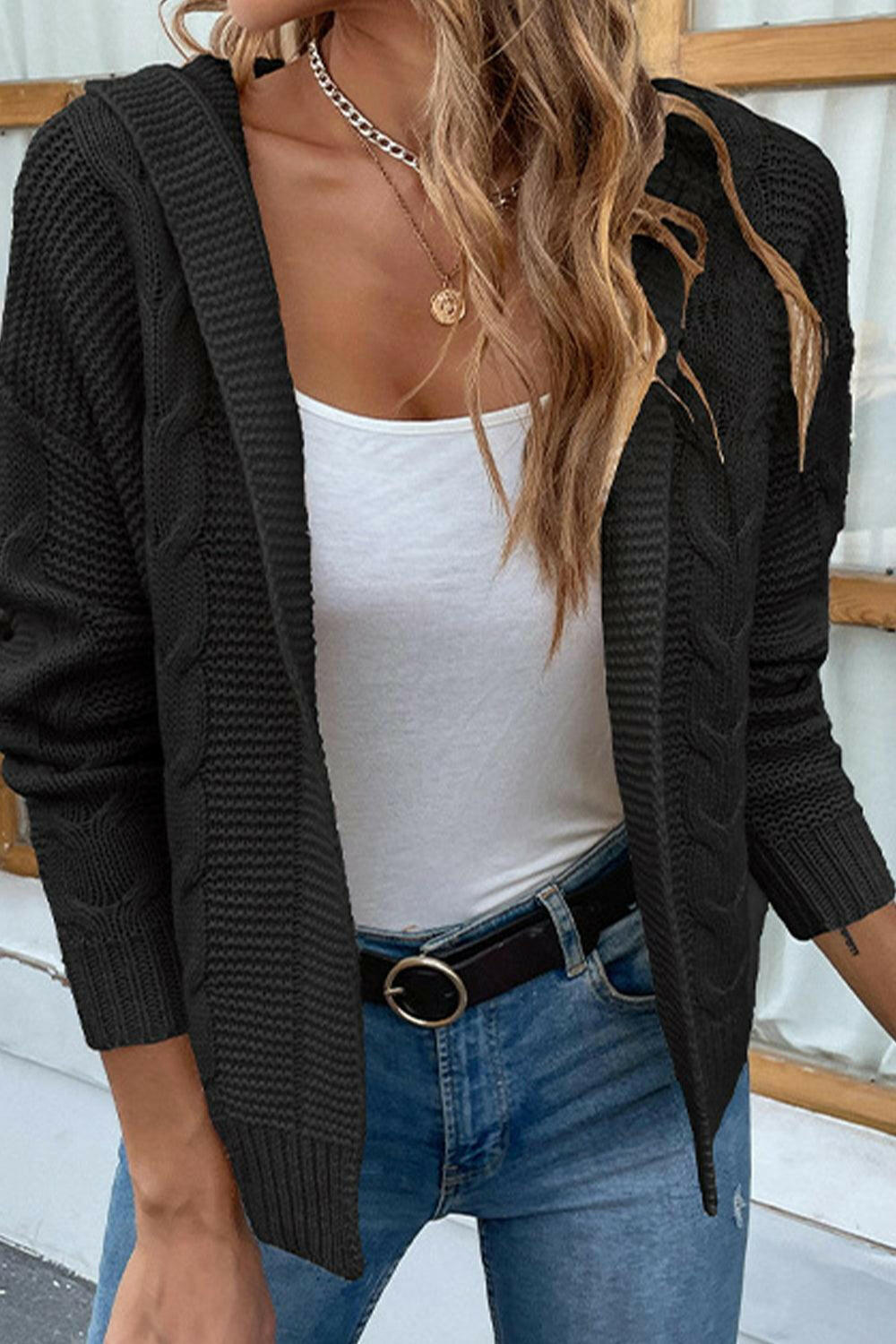 Levoire | Cardigan À Capuche En Câble Crush