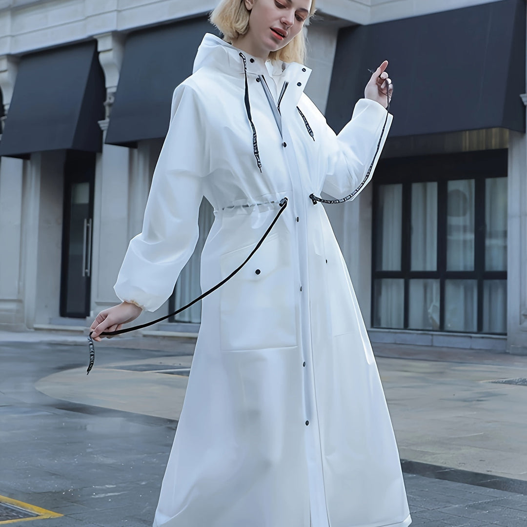 Levoire | Imperméable Femme Long Capuchon De Pluie Blanc