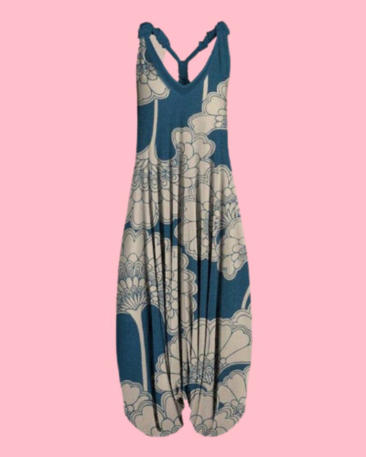 Levoire | Robe Joyeuse À Imprimé Floral Bleu Blanc