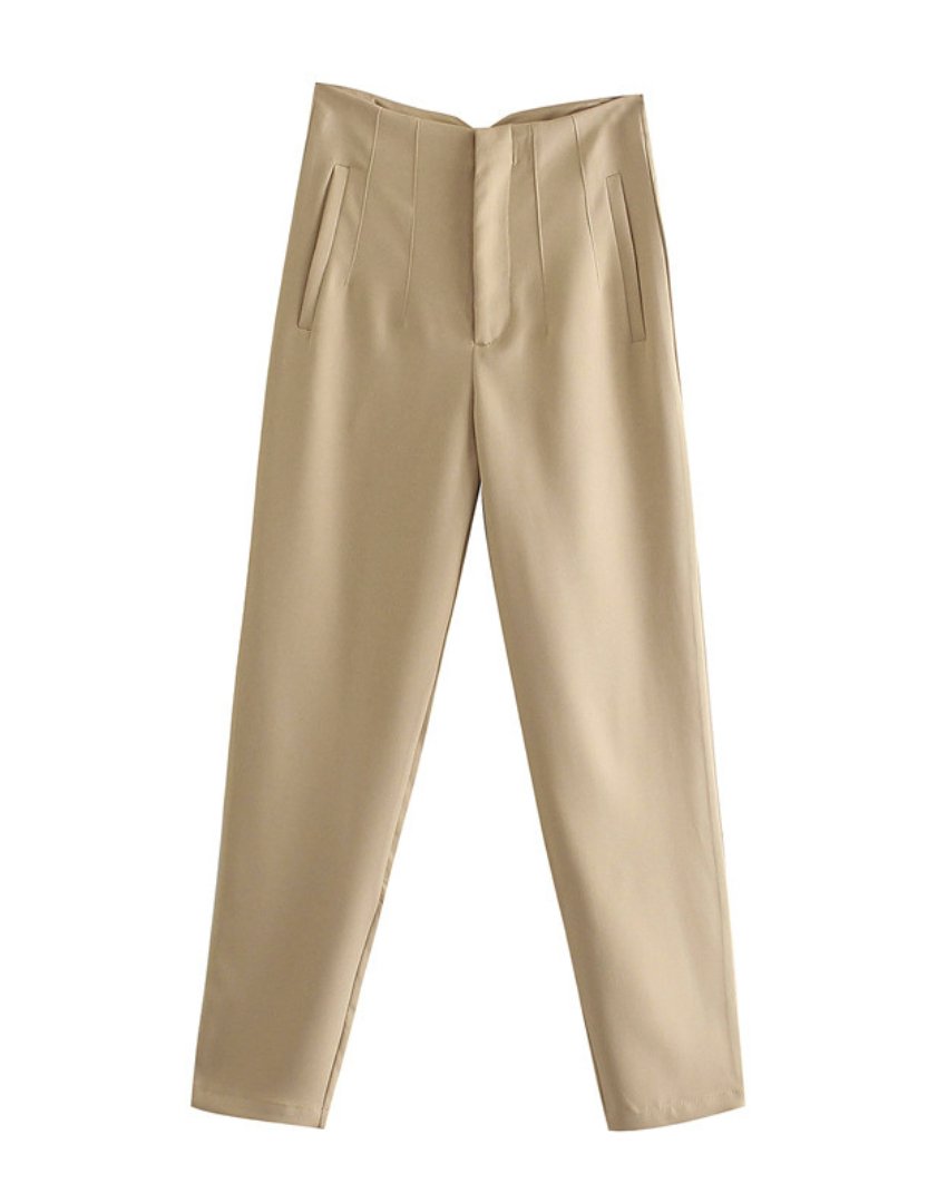 Levoire | Pantalon Décontracté Élégant Sans Plis Kaki foncé