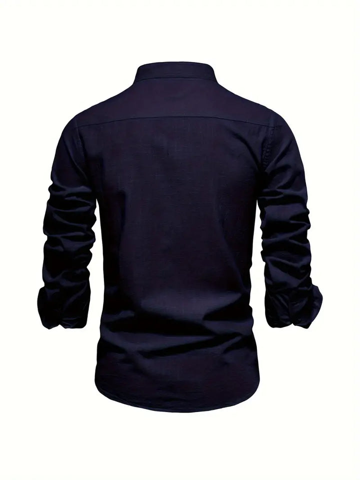 Levoire | Chemise En Lin Pour Hommes Chemise D'Été Légère Avec Patte De Boutonnage Classique