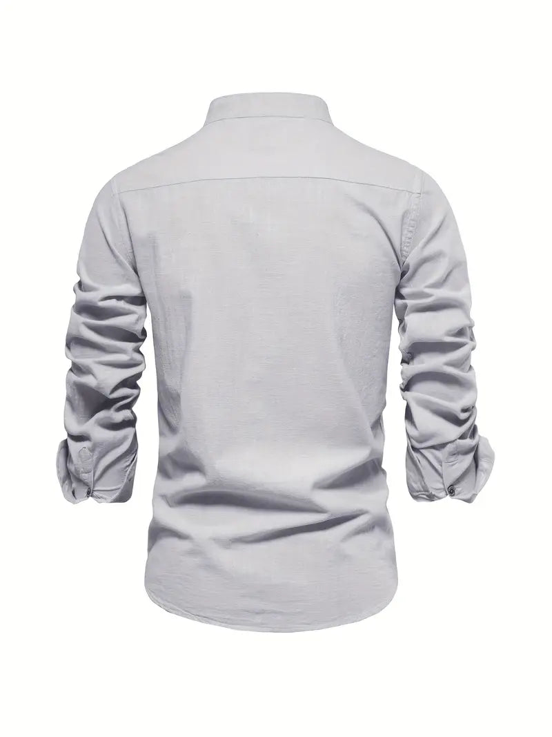Levoire | Chemise En Lin Pour Hommes Chemise D'Été Légère Avec Patte De Boutonnage Classique