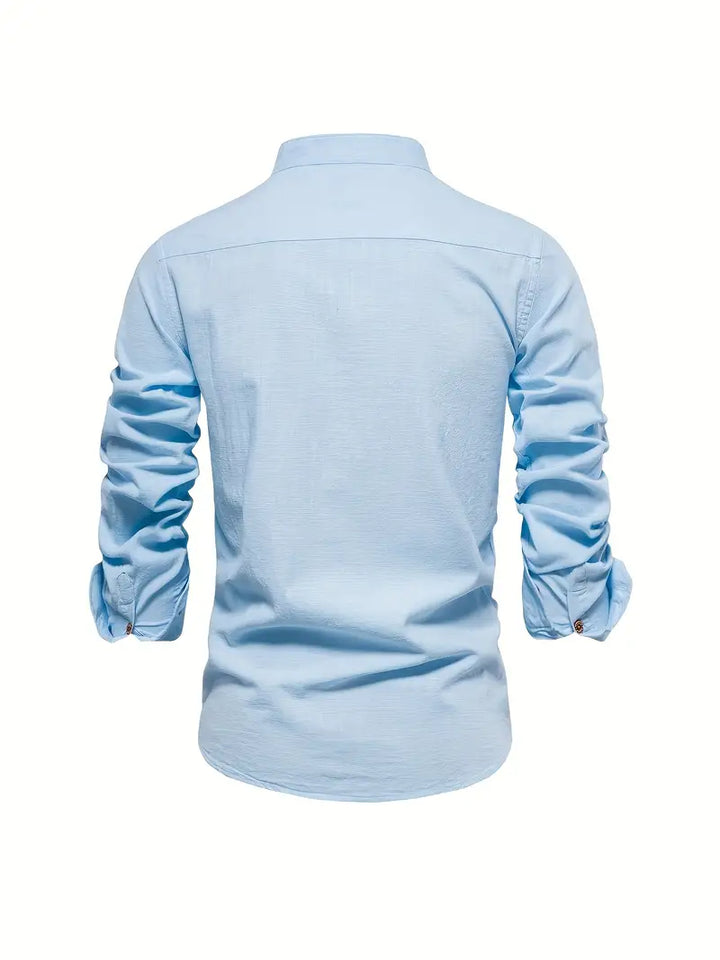 Levoire | Chemise En Lin Pour Hommes Chemise D'Été Légère Avec Patte De Boutonnage Classique