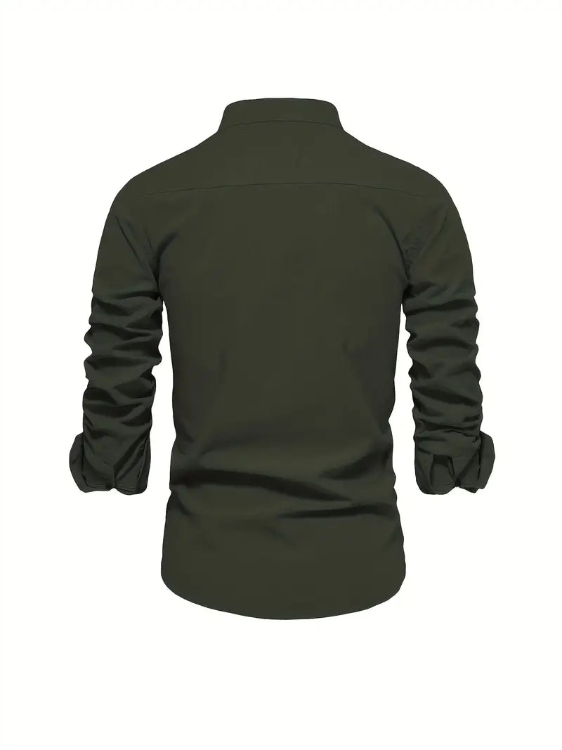 Levoire | Chemise En Lin Pour Hommes Chemise D'Été Légère Avec Patte De Boutonnage Classique