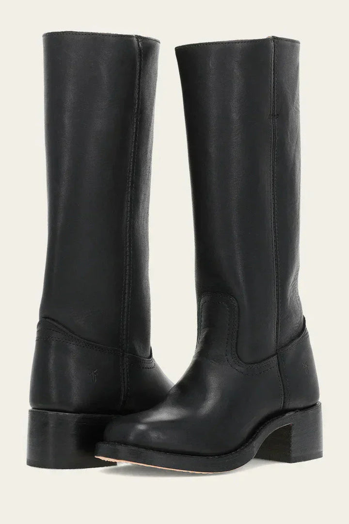 Levoire | Bottes Longues En Cuir Pour Femmes Noir