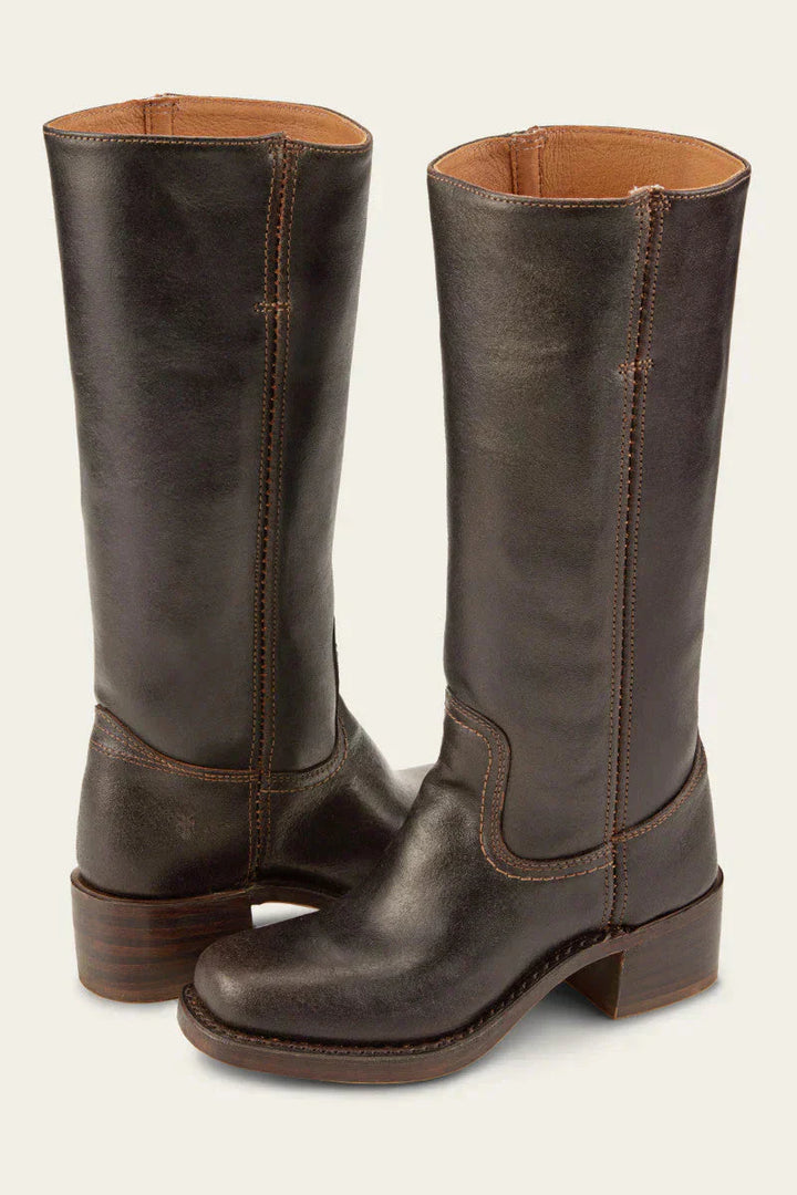 Levoire | Bottes Longues En Cuir Pour Femmes Marron foncé