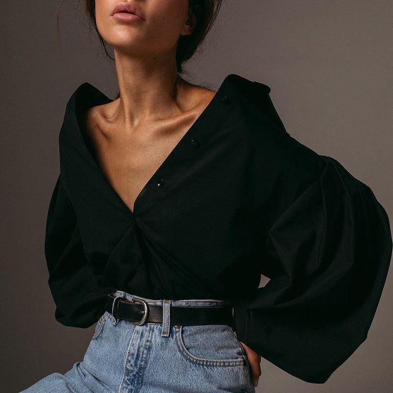 Levoire | Babet Avec Manches Bouffantes - Un Style Unique Et Élégant Noir