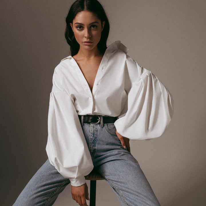 Levoire | Babet Avec Manches Bouffantes - Un Style Unique Et Élégant Blanc