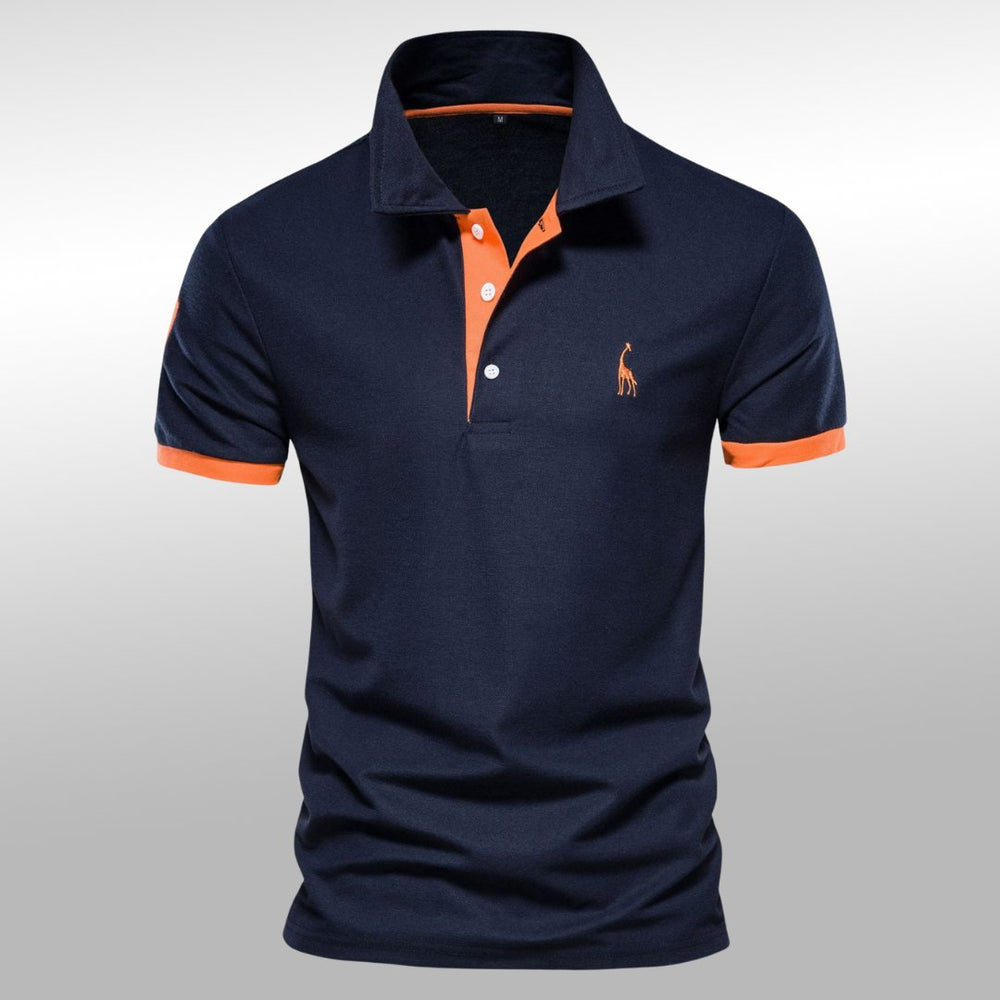 Levoire | Polo En Coton Pur Pour Un Look Décontracté Et Sportif Bleu et orange