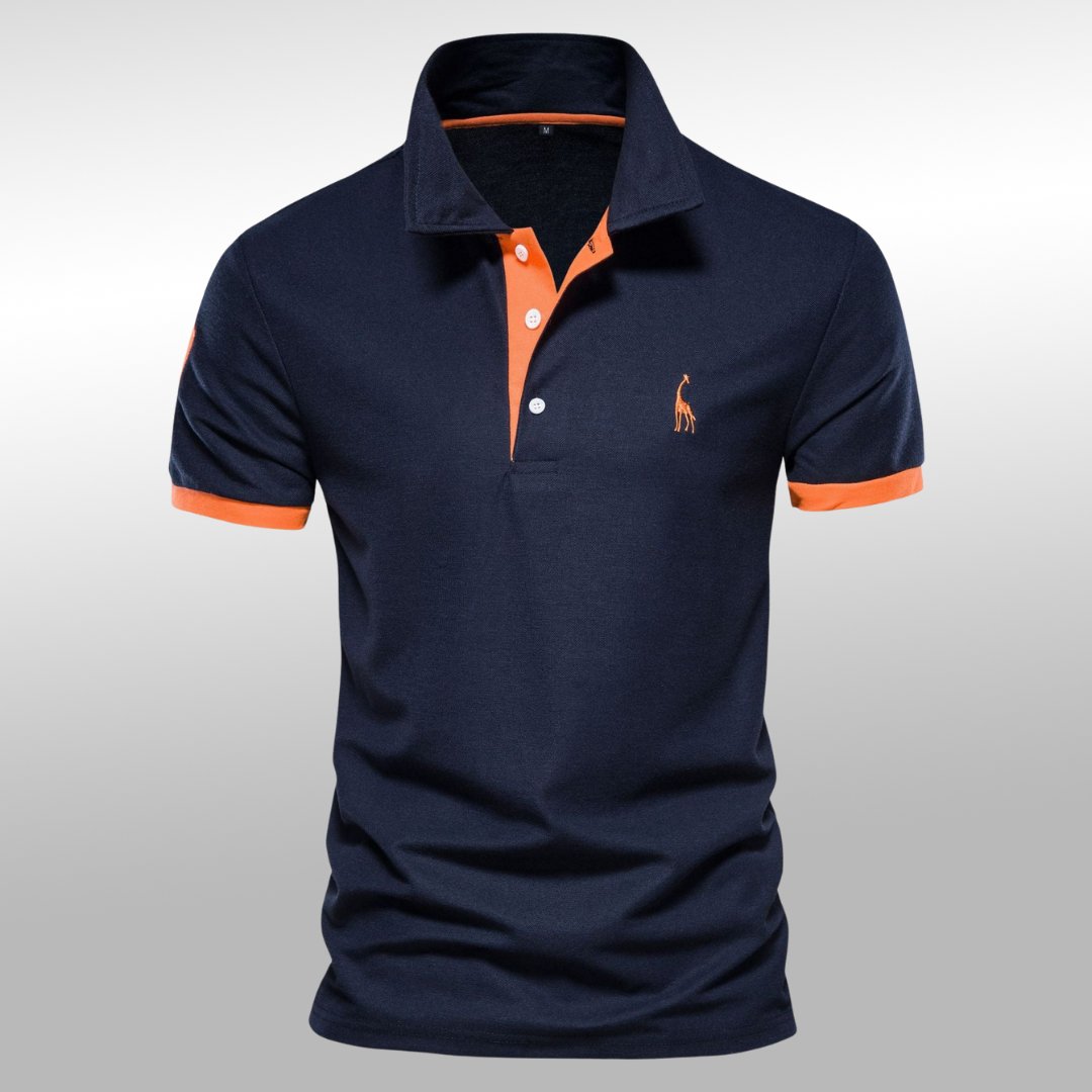 Levoire | Polo En Coton Pur Pour Un Look Décontracté Et Sportif Bleu et orange