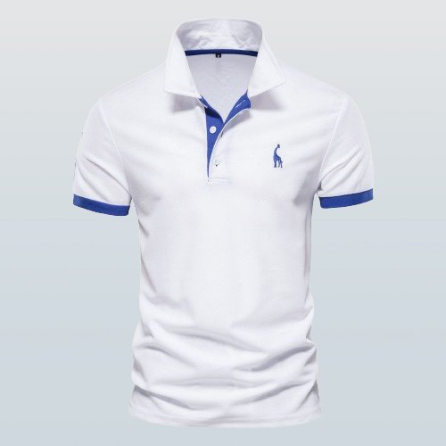 Levoire | Polo En Coton Pur Pour Un Look Décontracté Et Sportif Blanc et bleu