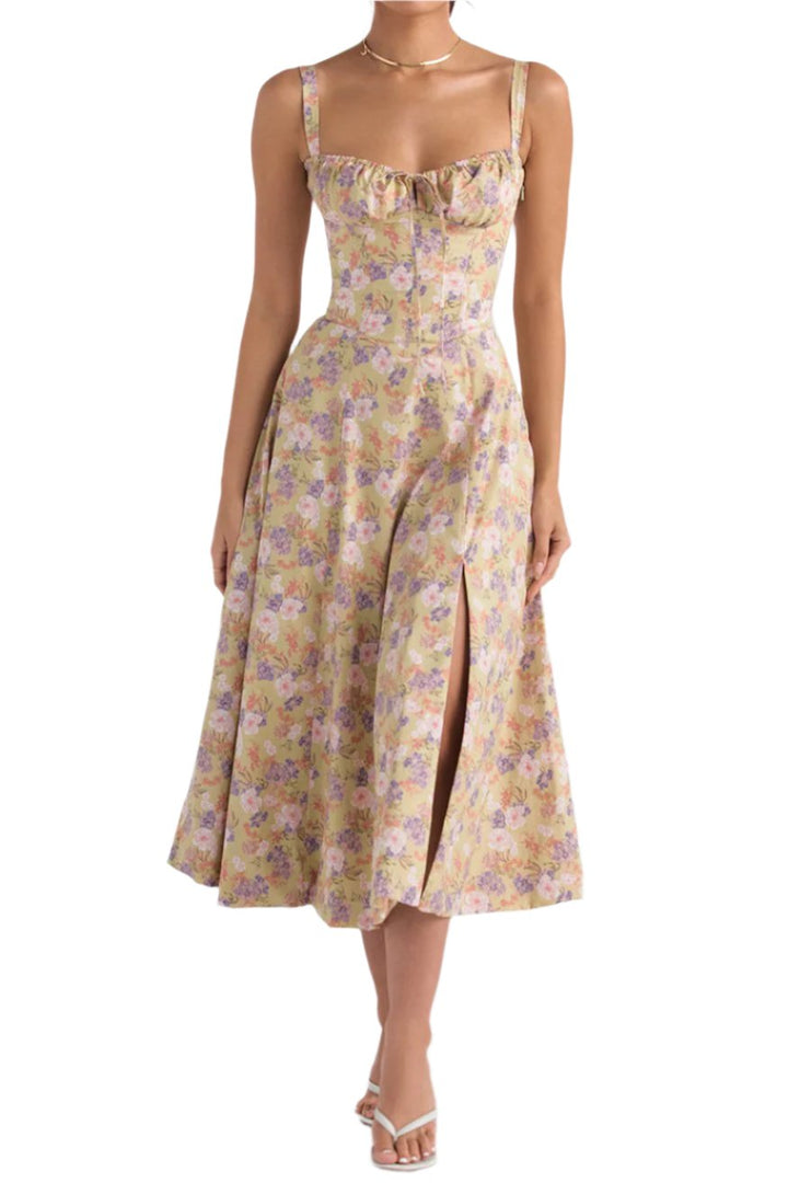 Levoire | Robe Élégante À Taille Jaune