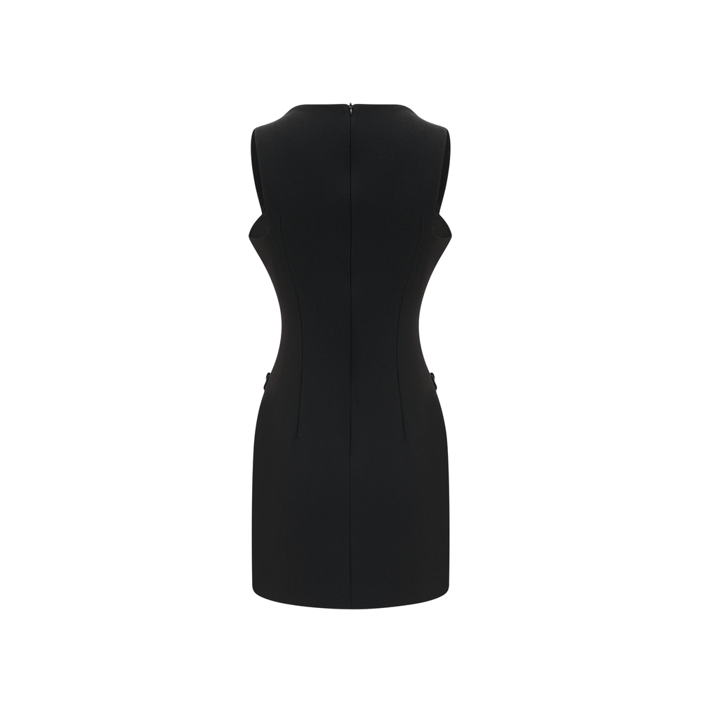 Levoire | Détail De Bouton Noir Robe Mini