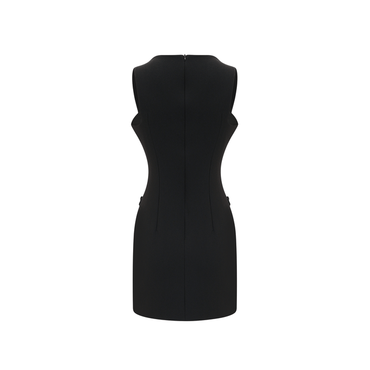 Levoire | Détail De Bouton Noir Robe Mini