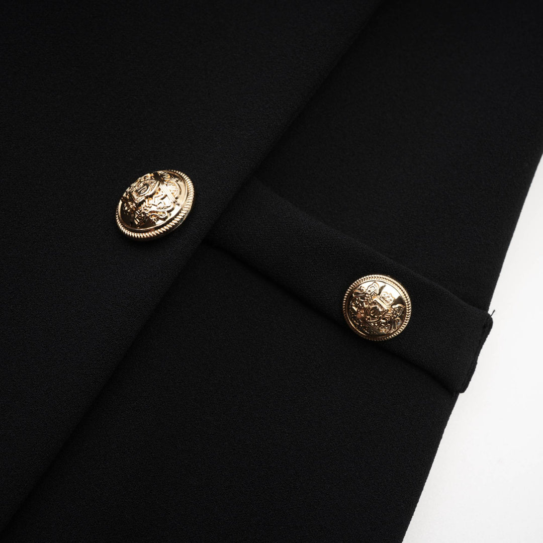 Levoire | Détail De Bouton Noir Robe Mini