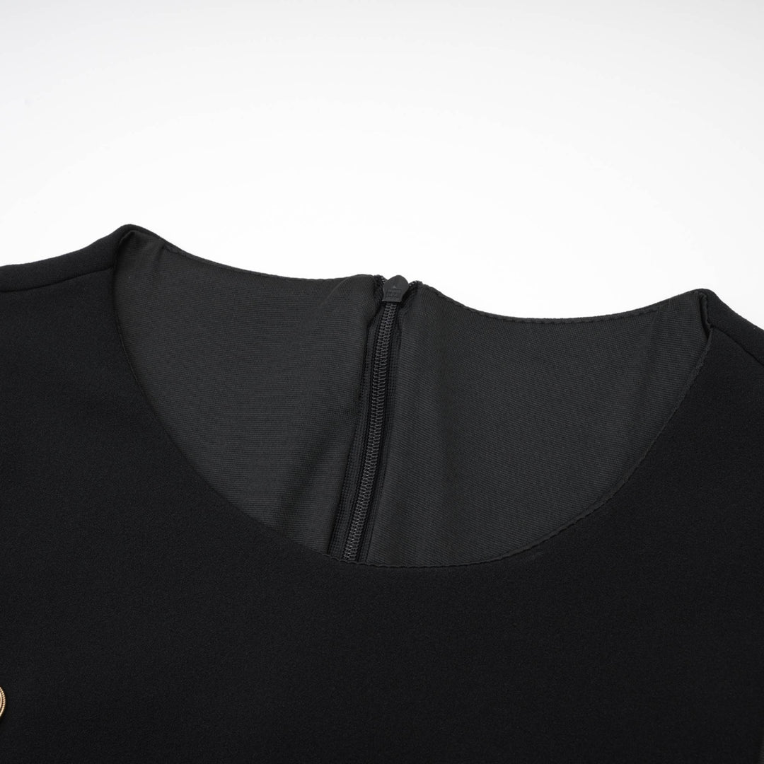 Levoire | Détail De Bouton Noir Robe Mini